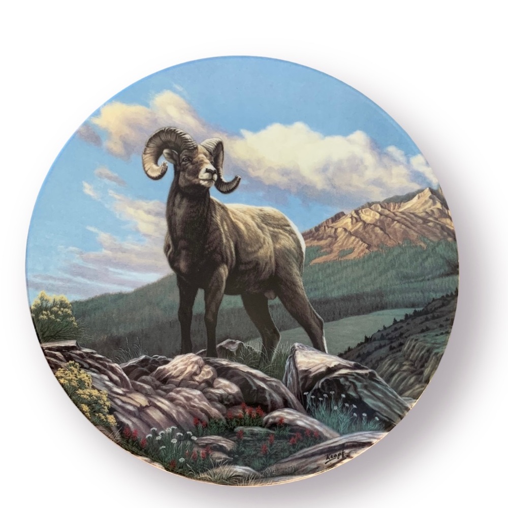 The Big Horn Sheep Decorative Plate by Paul Krapf from Dominion China Ltd.